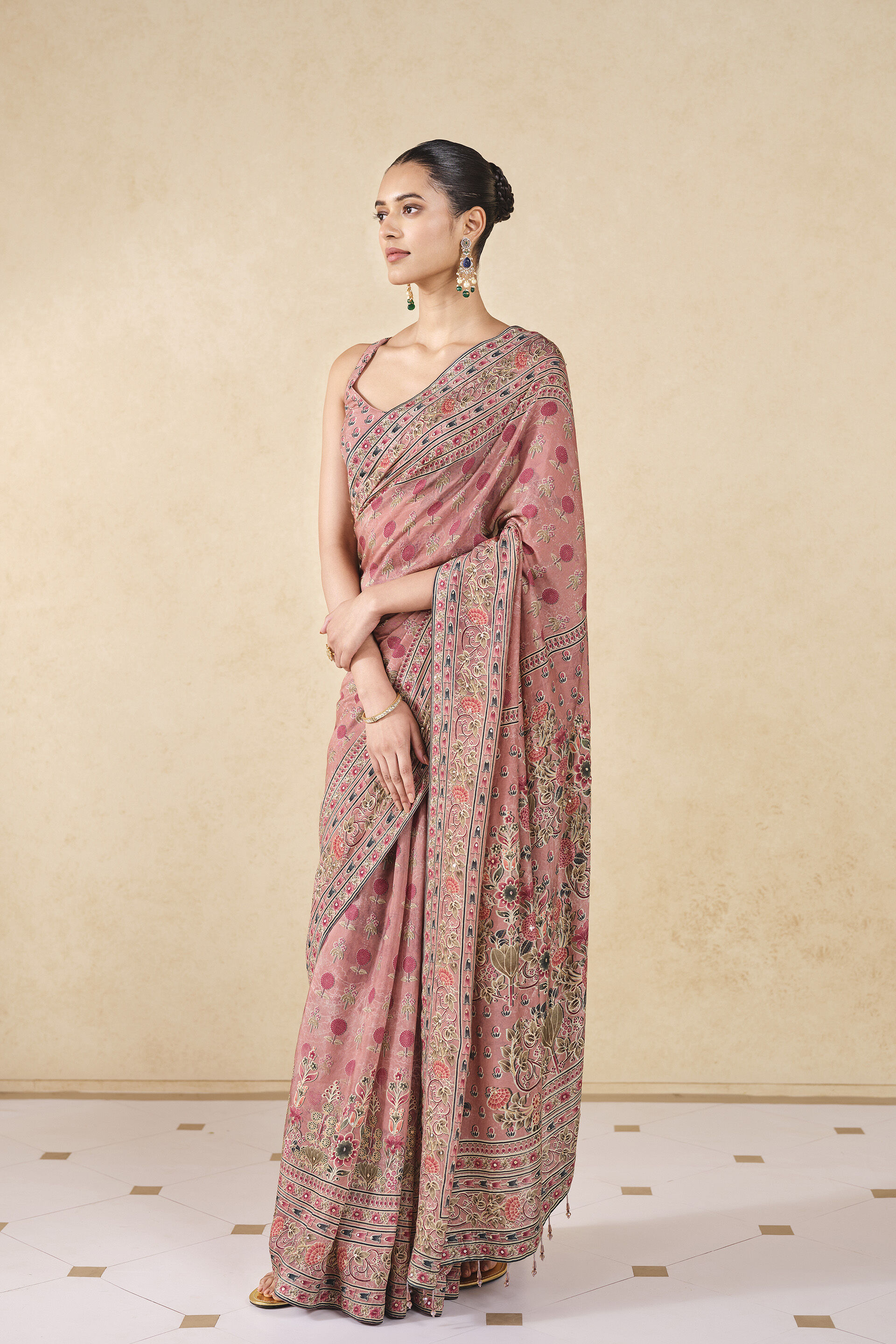 Shameka Printed Silk Saree - Blush, Blush, image 3